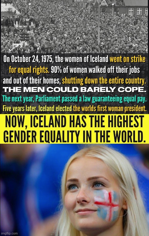 Women have more power than they know. | image tagged in iceland gender equality protest,icelandic women | made w/ Imgflip meme maker