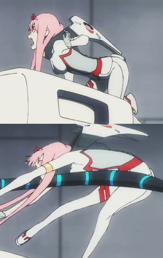 zero two getting hit Blank Meme Template