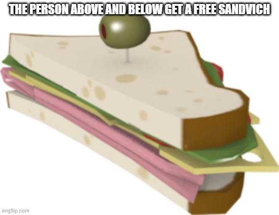 THE PERSON ABOVE AND BELOW GET A FREE SANDVICH | made w/ Imgflip meme maker