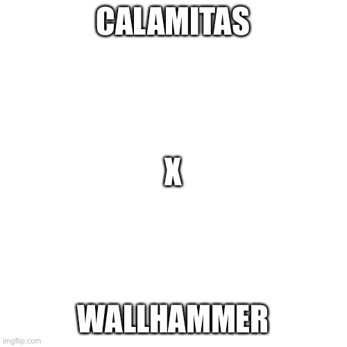 Blank Transparent Square | CALAMITAS; X; WALLHAMMER | image tagged in memes,blank transparent square | made w/ Imgflip meme maker