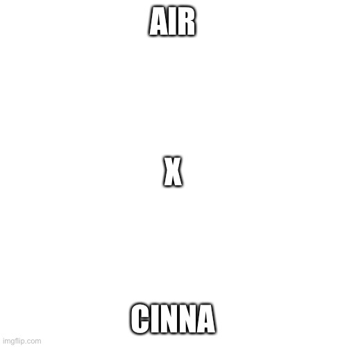 Blank Transparent Square | AIR; X; CINNA | image tagged in memes,blank transparent square | made w/ Imgflip meme maker