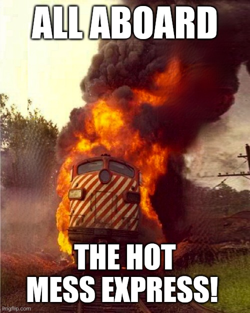 All Aboard The Hot Mess Express! | ALL ABOARD; THE HOT
MESS EXPRESS! | image tagged in hot mess,hot ghetto mess,all aboard,hot mess express | made w/ Imgflip meme maker