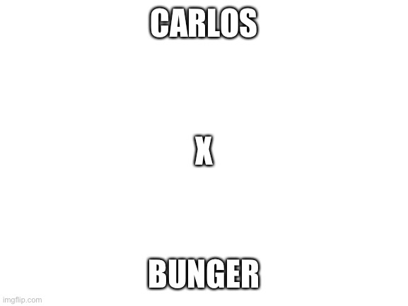 Blank White Template | CARLOS; X; BUNGER | image tagged in blank white template | made w/ Imgflip meme maker