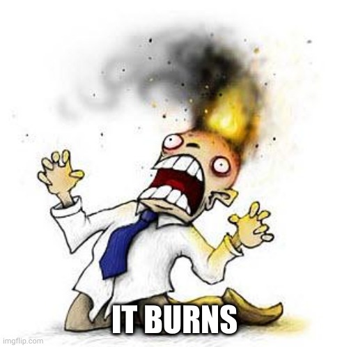 The Irony It Burns!!! | IT BURNS | image tagged in the irony it burns | made w/ Imgflip meme maker