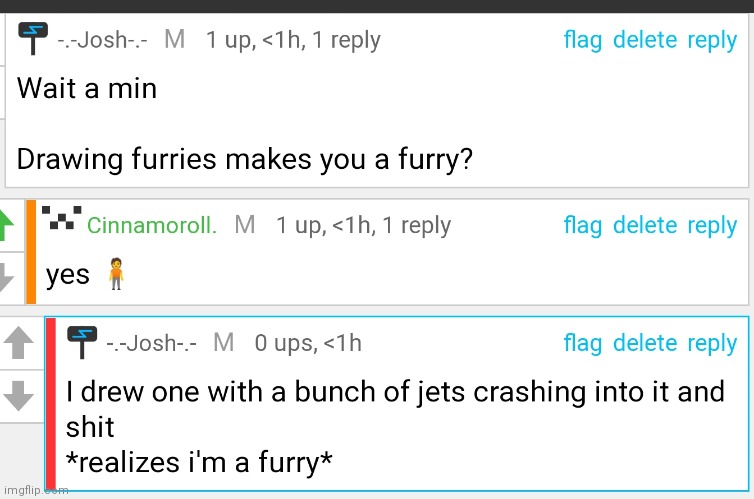 Josh realizes he's a furry in 4K Blank Meme Template