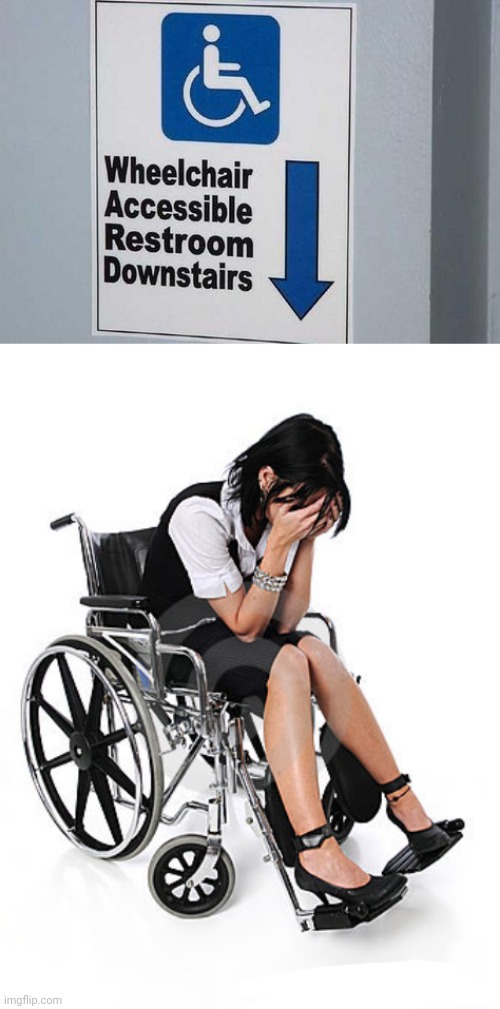 Oh noooo | image tagged in sad wheelchair,wheelchair,you had one job,memes,restroom,handicapped | made w/ Imgflip meme maker