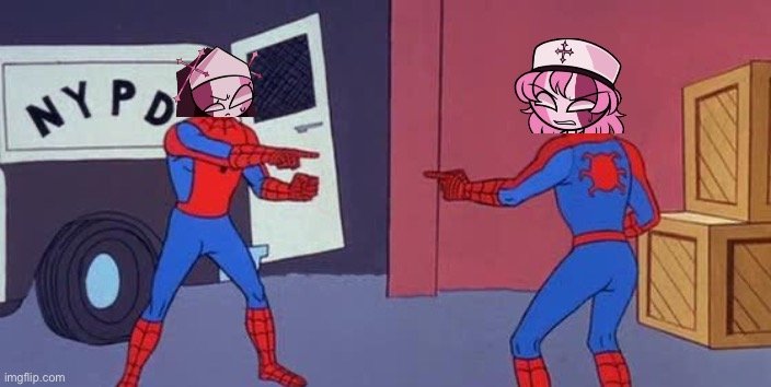 Sarvente and Sarvin | image tagged in spider man double | made w/ Imgflip meme maker