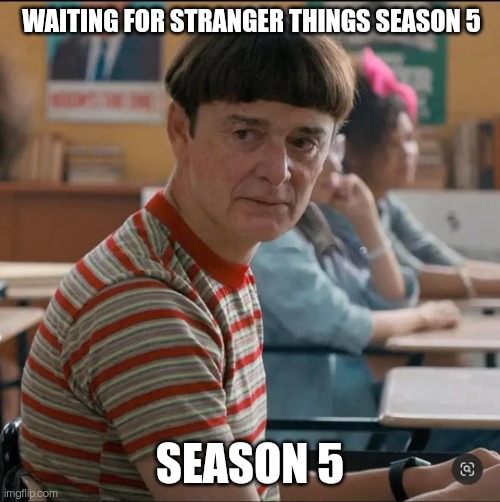 Stranger Things Season 5 | WAITING FOR STRANGER THINGS SEASON 5; SEASON 5 | image tagged in old will | made w/ Imgflip meme maker