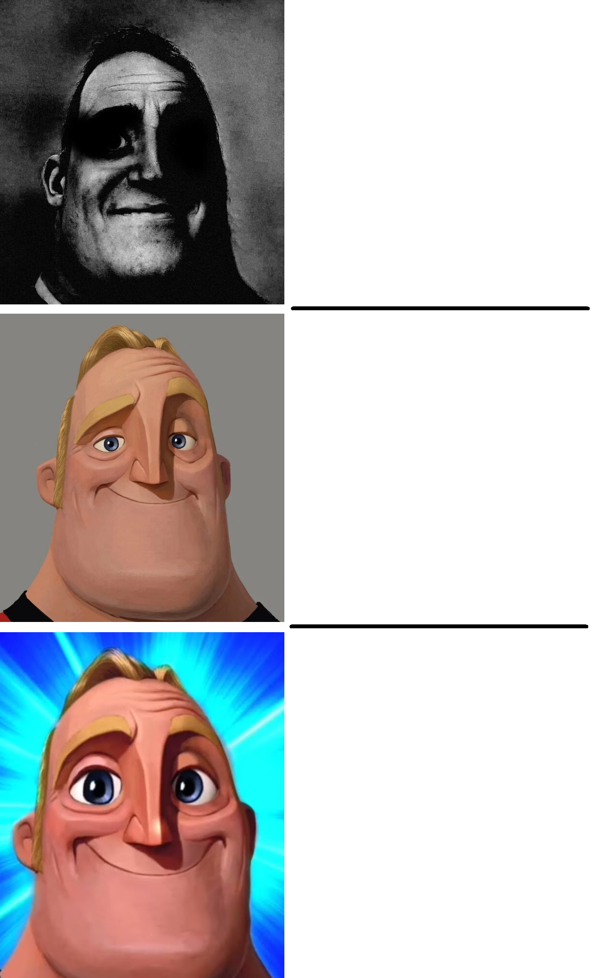 High Quality Mr Incredible gets happier Blank Meme Template