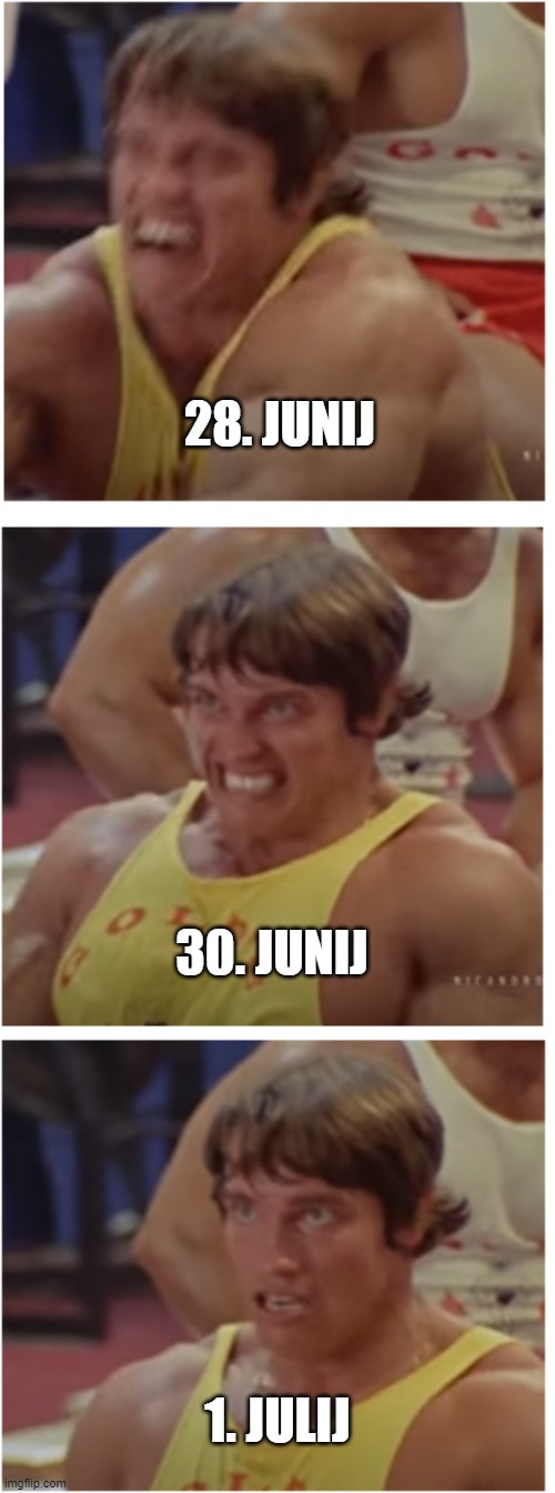 effort declines | 28. JUNIJ; 30. JUNIJ; 1. JULIJ | image tagged in schwarzi | made w/ Imgflip meme maker