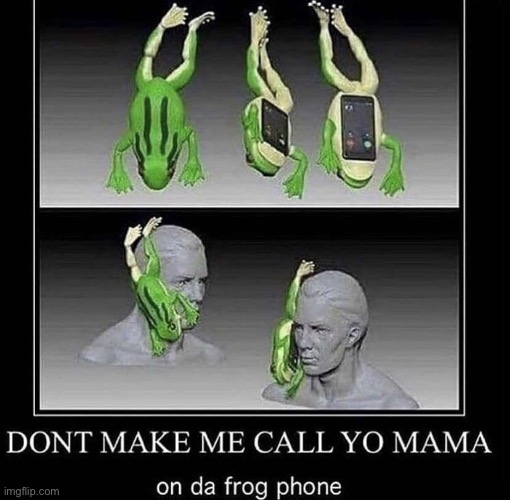 Frog phone, aka good morning | image tagged in frog phone | made w/ Imgflip meme maker