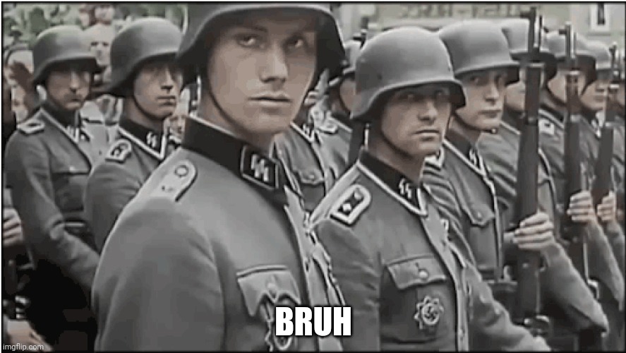 Nazi SS troops | BRUH | image tagged in nazi ss troops | made w/ Imgflip meme maker