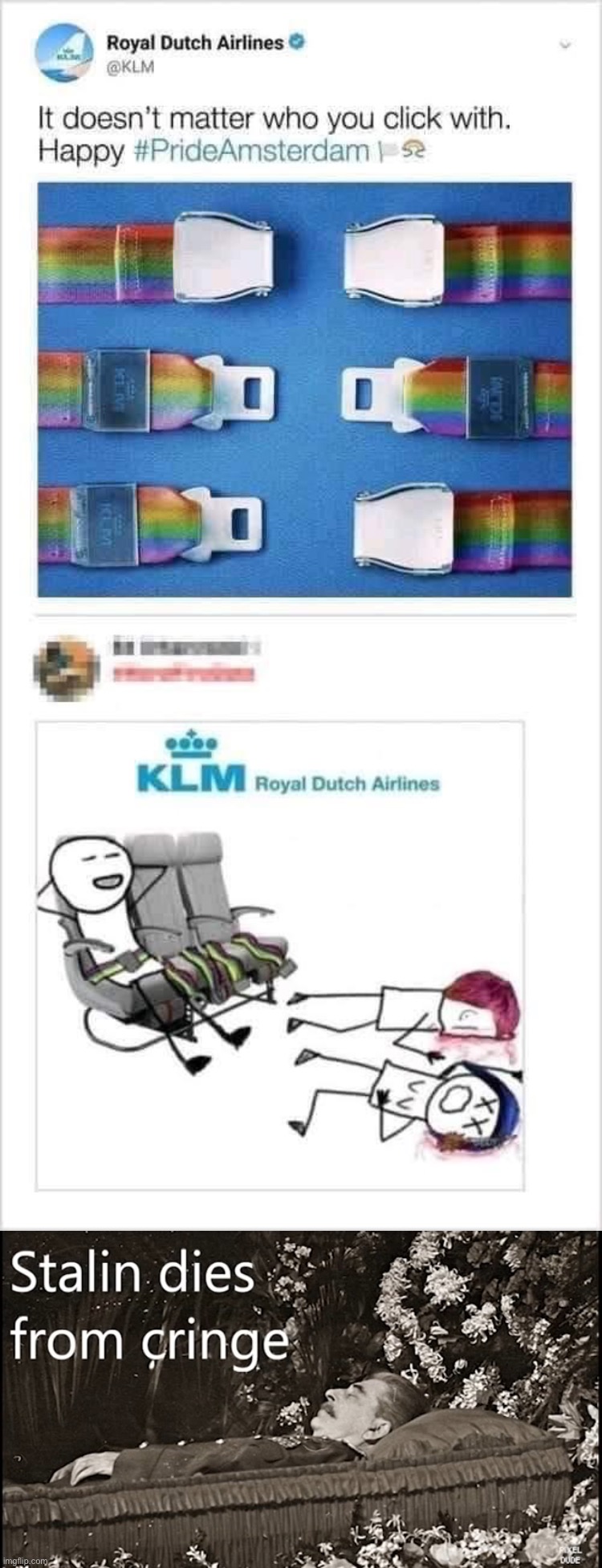 Homophobiaphobia | image tagged in royal dutch airlines cringe pride month ad,stalin dies from cringe,homophobiaphobia,oof,cringe,cringe worthy | made w/ Imgflip meme maker