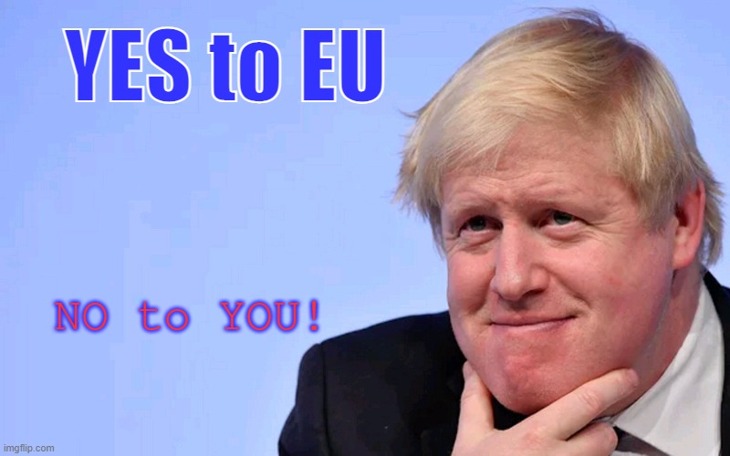 Scottish Indy - Yes to EU! | YES to EU; NO to YOU! | image tagged in boris johnson tory brexit,scotland,independence,european union,yes | made w/ Imgflip meme maker