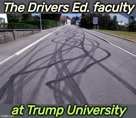 The Drivers Ed. faculty; at Trump University | image tagged in trump,childish,tantrum,rage,car | made w/ Imgflip meme maker