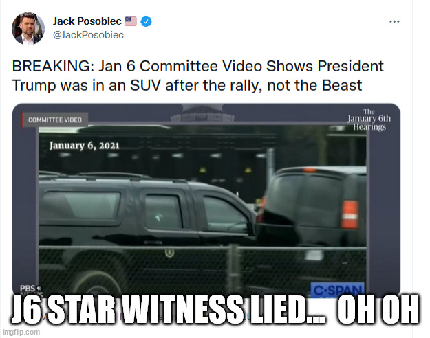J6 STAR WITNESS LIED...  OH OH | made w/ Imgflip meme maker