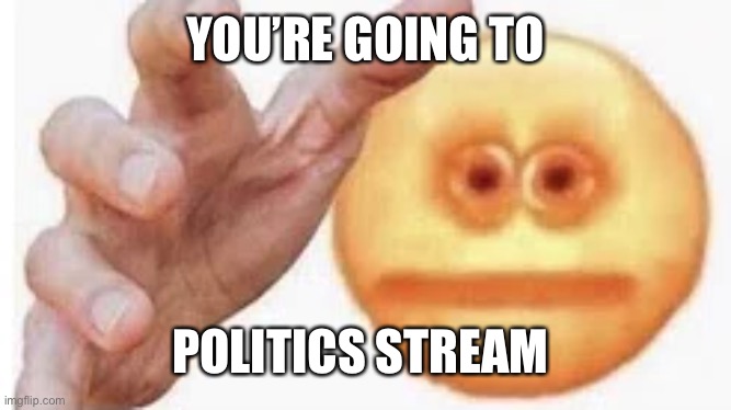 Vibe Check | YOU’RE GOING TO POLITICS STREAM | image tagged in vibe check | made w/ Imgflip meme maker