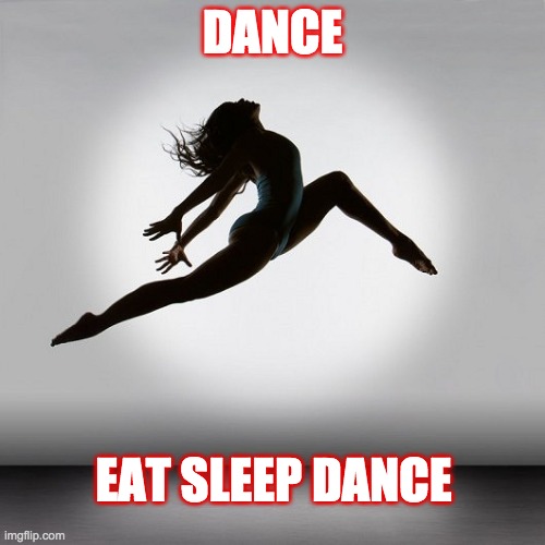 Pretty dancer | DANCE; EAT SLEEP DANCE | image tagged in pretty dancer | made w/ Imgflip meme maker