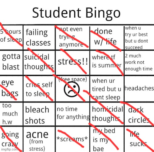 student bingo | image tagged in student bingo | made w/ Imgflip meme maker