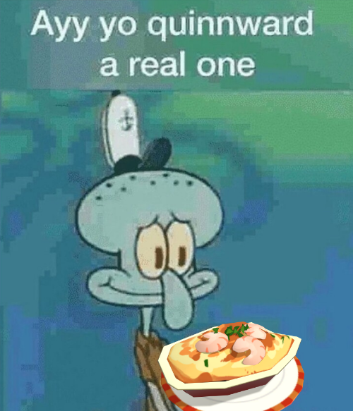 squidward with shield gratin Blank Meme Template