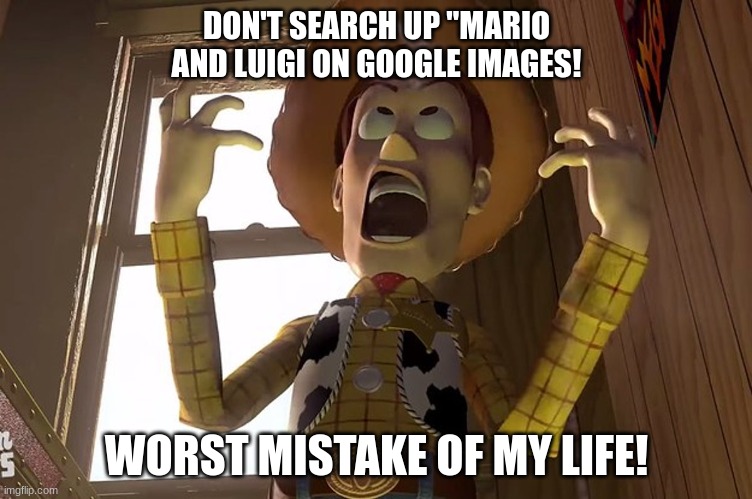 learn this lesson | DON'T SEARCH UP "MARIO AND LUIGI ON GOOGLE IMAGES! WORST MISTAKE OF MY LIFE! | image tagged in memes | made w/ Imgflip meme maker