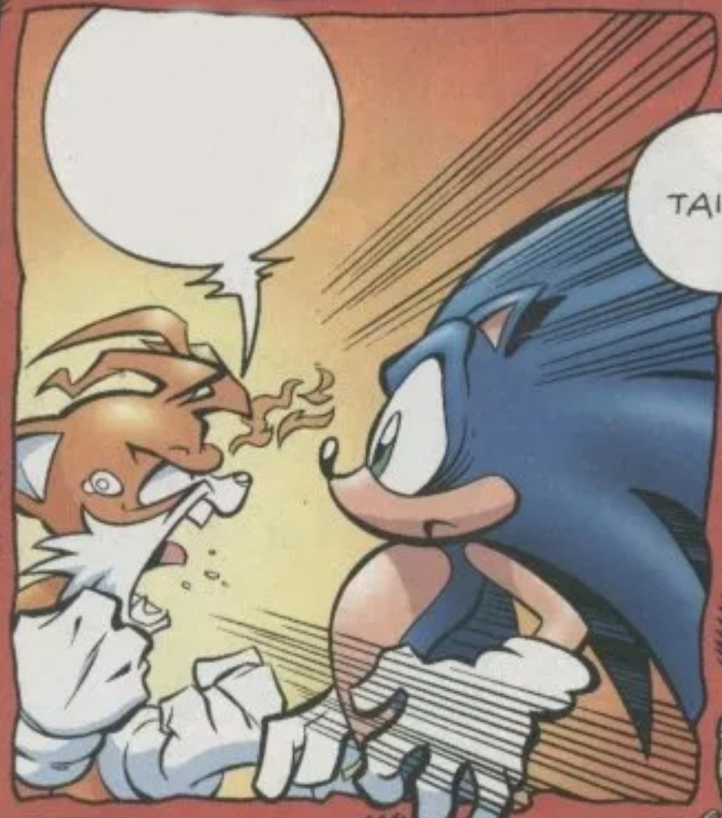 High Quality Tails Yelling At Sonic Blank Meme Template