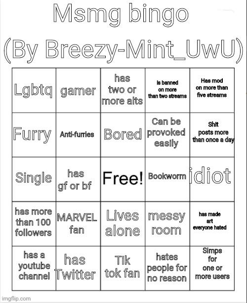 Because yes | image tagged in breezy's bingo | made w/ Imgflip meme maker