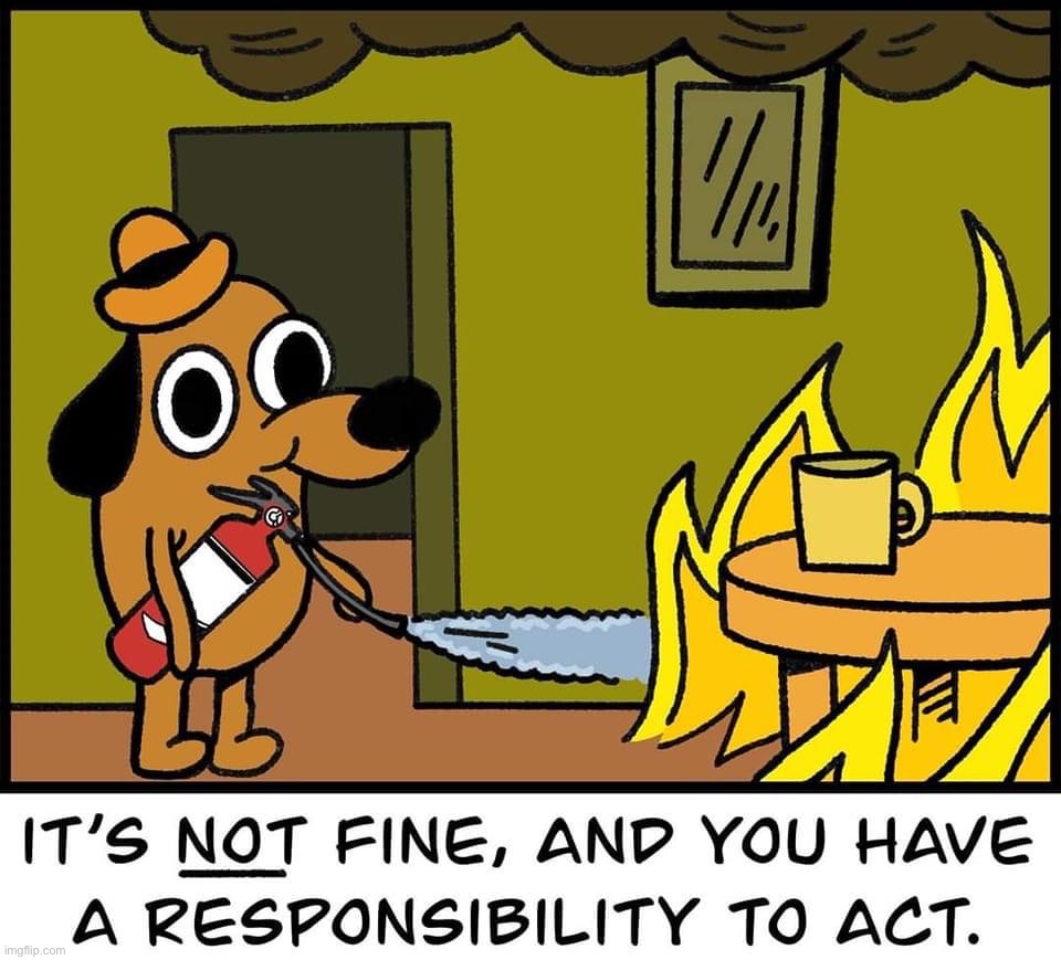 It’s not fine and you have a responsibility to act | image tagged in it s not fine and you have a responsibility to act,theresistance,resistance,the resistance,resist,responsibility | made w/ Imgflip meme maker
