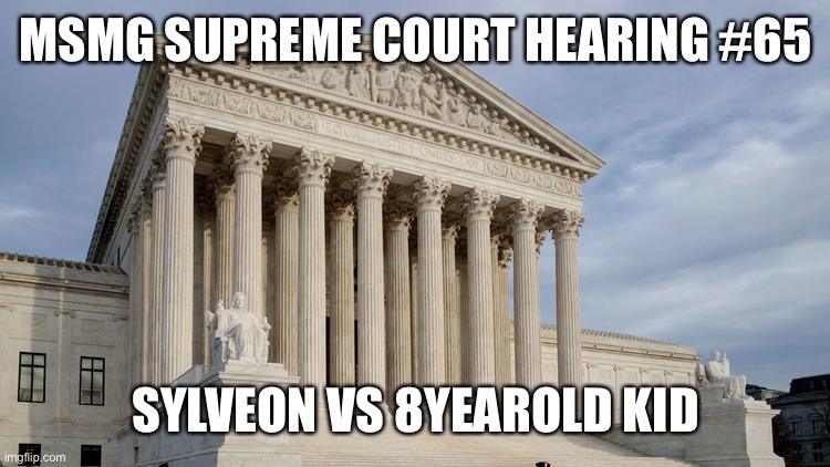 This court session is called to order. | MSMG SUPREME COURT HEARING #65; SYLVEON VS 8YEAROLD KID | image tagged in supreme court | made w/ Imgflip meme maker