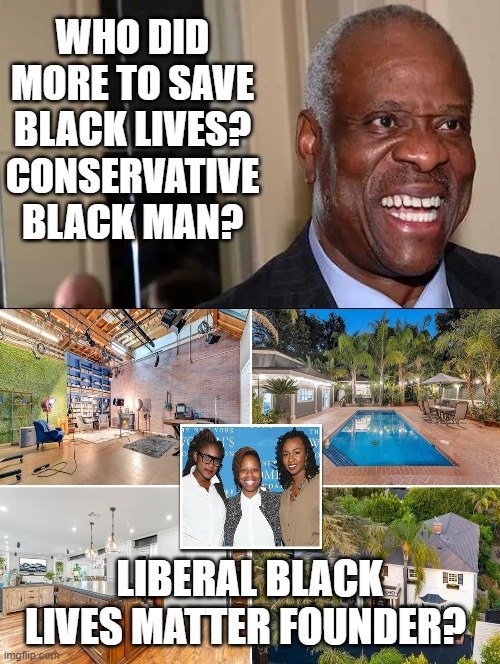 Who did more to save black lives? | WHO DID MORE TO SAVE BLACK LIVES? CONSERVATIVE BLACK MAN? LIBERAL BLACK LIVES MATTER FOUNDER? | image tagged in black lives matter | made w/ Imgflip meme maker