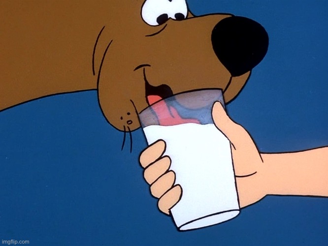 Scrooby lick the milk | image tagged in milk | made w/ Imgflip meme maker