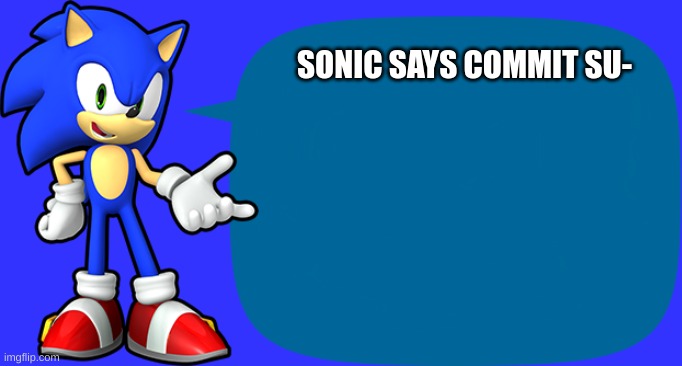 Sonic Sez | SONIC SAYS COMMIT SU- | image tagged in sonic sez | made w/ Imgflip meme maker