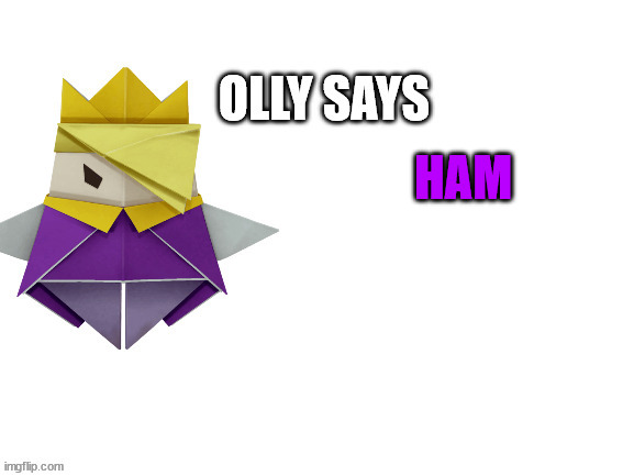 ham  | HAM | image tagged in olly says | made w/ Imgflip meme maker