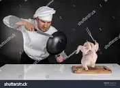 chef fighting chicken Blank Meme Template