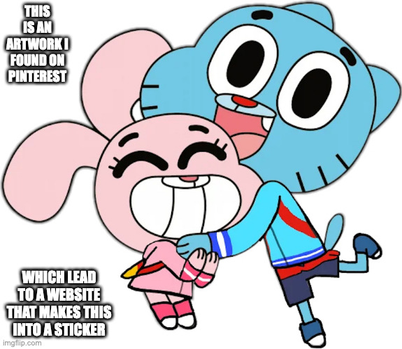 Gumball in Snack World Cosplay | THIS IS AN ARTWORK I FOUND ON PINTEREST; WHICH LEAD TO A WEBSITE THAT MAKES THIS INTO A STICKER | image tagged in snack world,the amazing world of gumball,gumball watterson,anais,memes | made w/ Imgflip meme maker