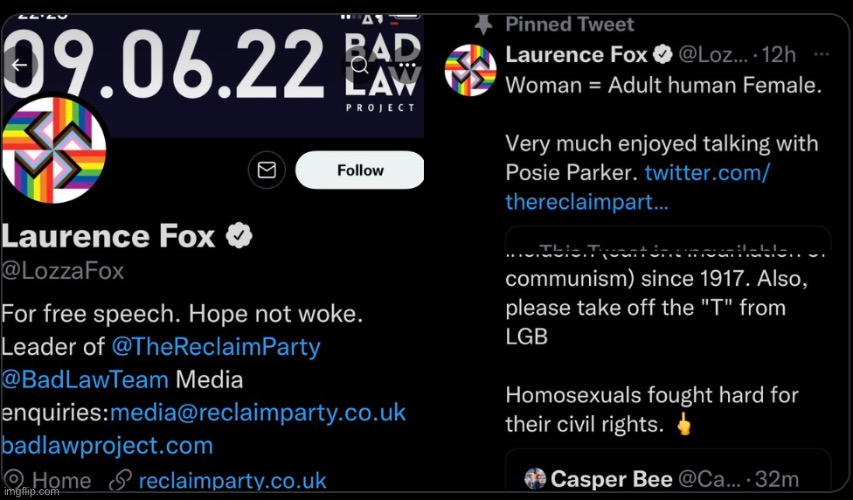 Laurence fox banned for having LGBT swastika | made w/ Imgflip meme maker