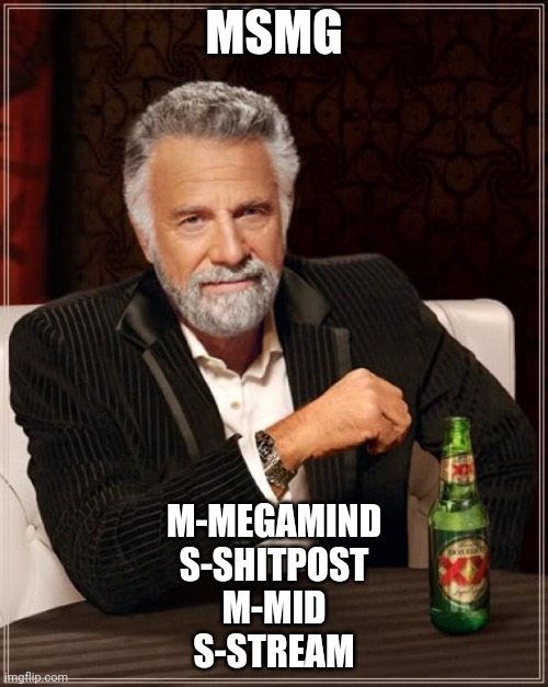 lemons!!! | MSMG; M-MEGAMIND
S-SHITPOST
M-MID
S-STREAM | image tagged in memes,the most interesting man in the world | made w/ Imgflip meme maker