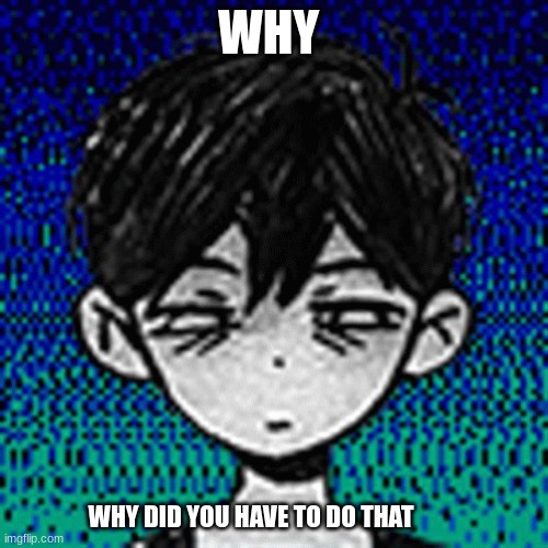 sad omori | WHY WHY DID YOU HAVE TO DO THAT | image tagged in sad omori | made w/ Imgflip meme maker