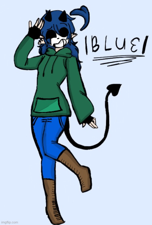 I remade an old oc of mine, so meet Blue | made w/ Imgflip meme maker