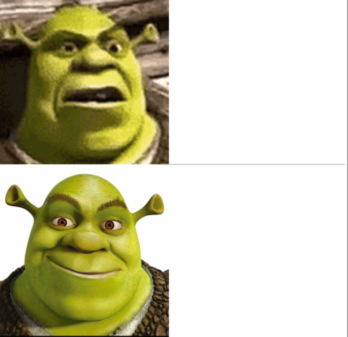 Hotline Bling Shrek Blank Meme Template