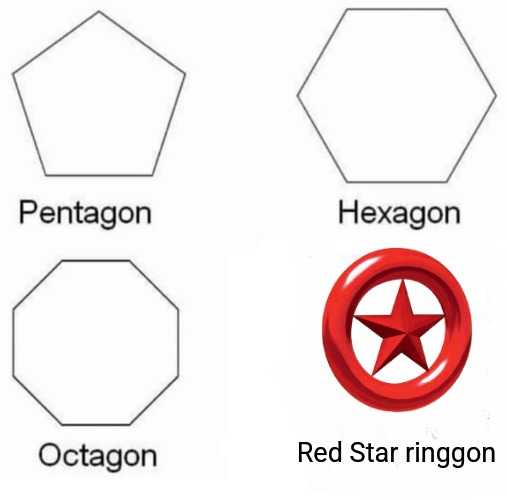 Pentagon Hexagon Octagon Meme | Red Star ringgon | image tagged in memes,pentagon hexagon octagon,sonic the hedgehog | made w/ Imgflip meme maker