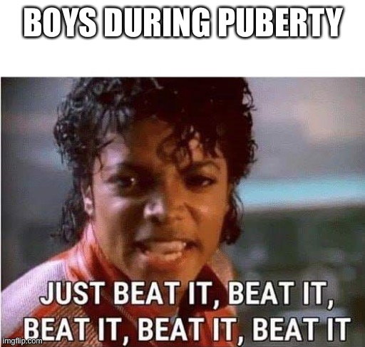 Just beat it , beat it | BOYS DURING PUBERTY | image tagged in just beat it beat it | made w/ Imgflip meme maker