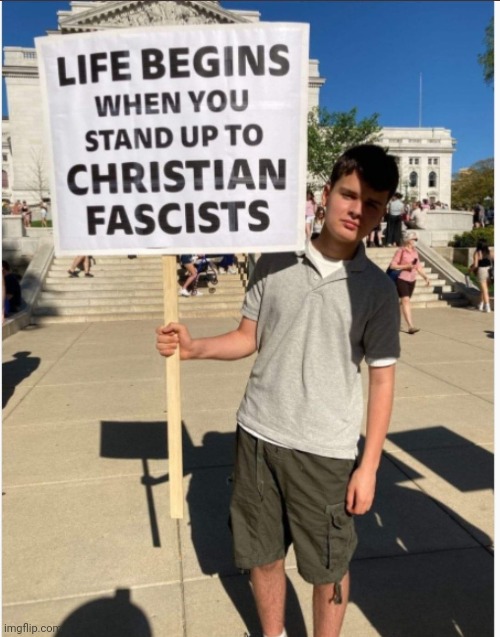 Fight Christofascism | image tagged in christofascism,fight for your rights,christian lies,protest signs | made w/ Imgflip meme maker