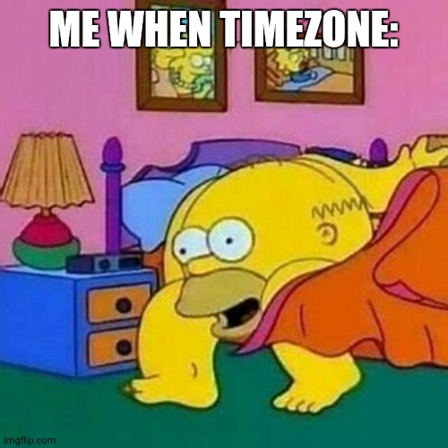 homerde | ME WHEN TIMEZONE: | image tagged in homerde | made w/ Imgflip meme maker