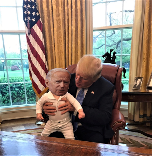 High Quality Trump and baby Biden Blank Meme Template