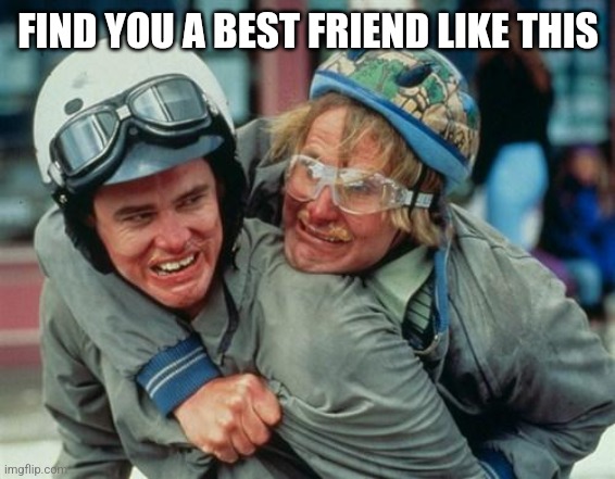 We're there man dumb and dumber | FIND YOU A BEST FRIEND LIKE THIS | image tagged in we're there man dumb and dumber | made w/ Imgflip meme maker