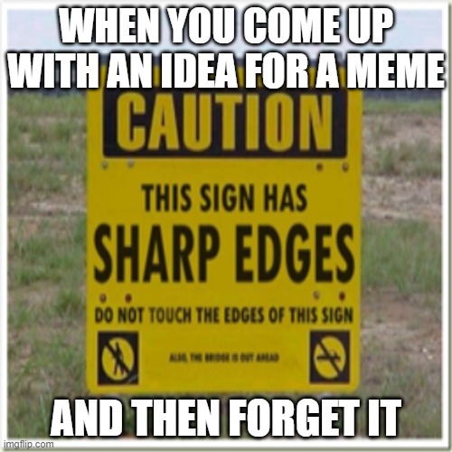 Why did they even put it there? |  WHEN YOU COME UP WITH AN IDEA FOR A MEME; AND THEN FORGET IT | image tagged in funny signs,memes | made w/ Imgflip meme maker