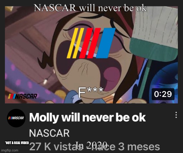 What if nascar make memes | *NOT A REAL VIDEO | image tagged in nascar | made w/ Imgflip meme maker