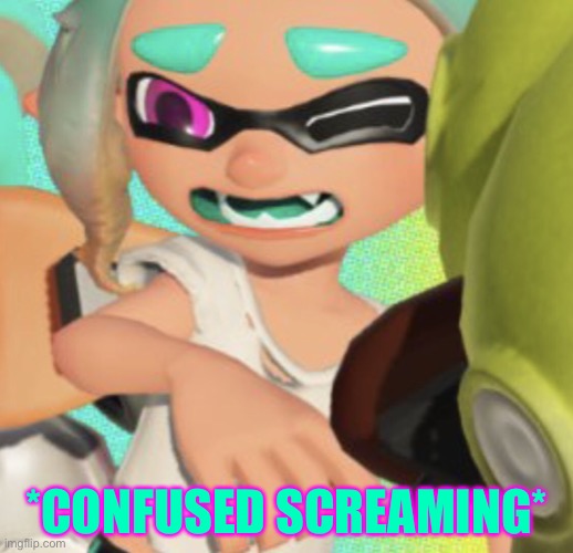 *CONFUSED SCREAMING* | *CONFUSED SCREAMING* | image tagged in concerned ngyes,splatoon,confused screaming | made w/ Imgflip meme maker