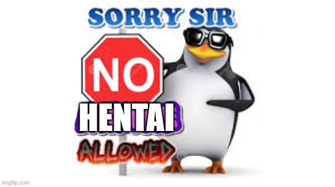 NO Anime Allowed | HENTAI | image tagged in no anime allowed | made w/ Imgflip meme maker